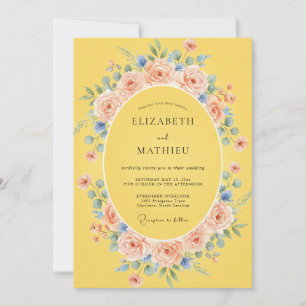 Yellow Romantic Blossom Wedding Invitation