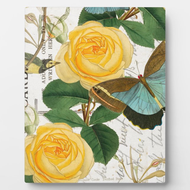 Yellow Romantic Roses Plaque (Front)