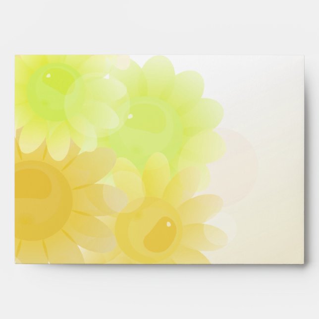 Yellow romantic vintage flowers envelopes (Front)