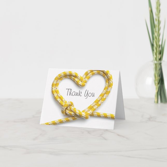 Yellow Rope Heart Climbing Theme Notecard (Front)