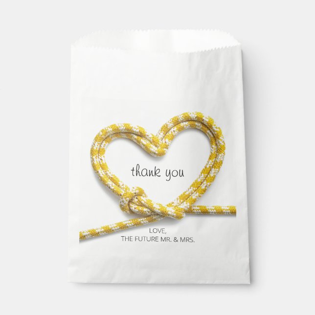 Yellow Rope Heart Rock Climbing Party Thank You Favour Bag (Front)