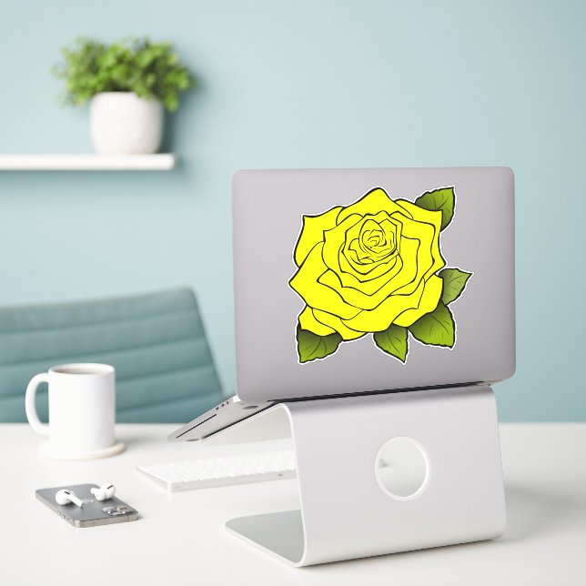 Yellow Rose (Laptop On Desk)