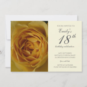 Yellow Rose 18th Birthday Party Invitation