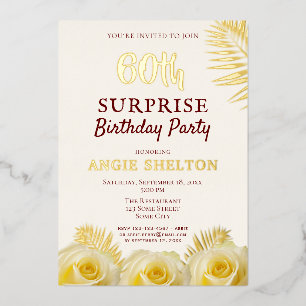 Yellow Rose 60th Surprise Birthday Party Gold 