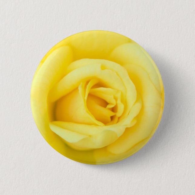 Yellow rose 6 cm round badge (Front)
