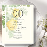 Yellow Rose 90th Budget Birthday Invitation<br><div class="desc">Celebrate your special day in style with these beautiful yellow floral birthday invitations! The elegant design features delicate flowers in yellow and green shades, making it the perfect choice for a sophisticated and timeless celebration. These invitations are printed on paper making them an affordable option for those on a budget....</div>