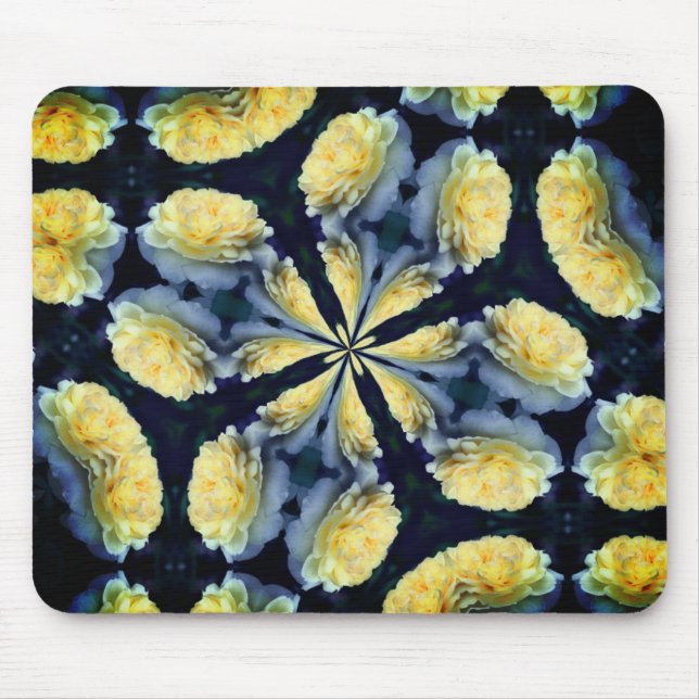Yellow Rose Abstract Flower Art Mouse Pad (Front)