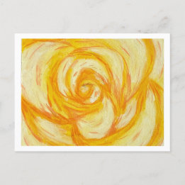 Yellow Rose abstract original artwork Postcard