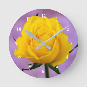 Yellow Rose Acrylic wall clock