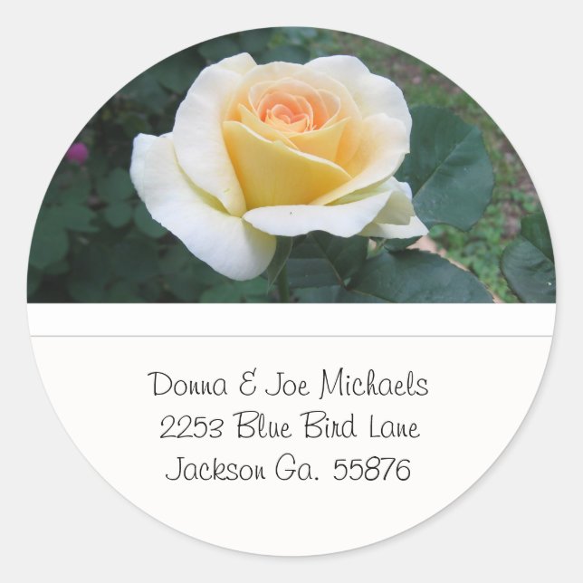 Yellow Rose Address Stickers (Front)