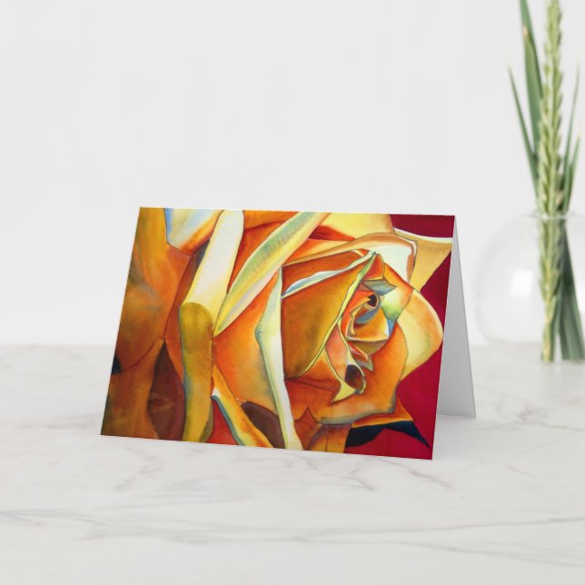 Yellow Rose Art Mother's Day card with poem (Front)