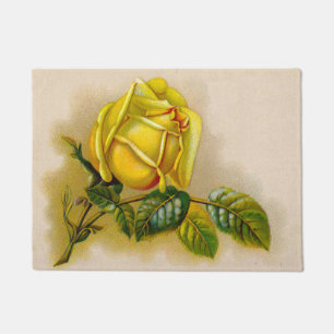 Yellow Rose Artwork Print Fine Art Doormat
