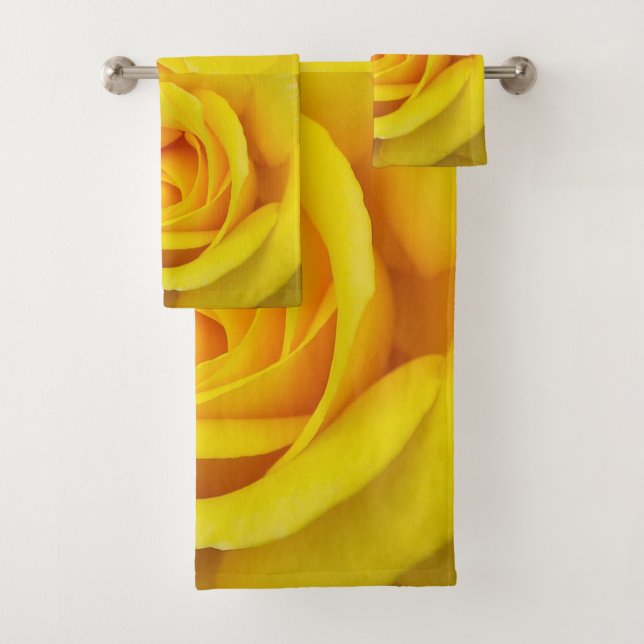 Yellow Rose Blossom Bathroom Towel Set (Insitu)