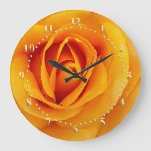 yellow rose blossom large clock