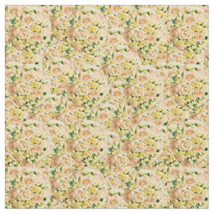 Yellow Rose Bouquet Flower Explosion Fabric