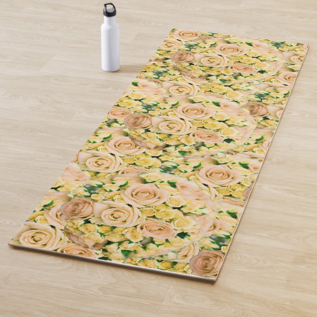 Yellow Rose Bouquet Flower Explosion Yoga Mat (In Situ)