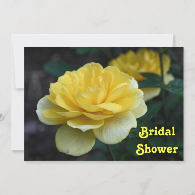 Yellow Rose Bridal Wedding Shower  Invitation (Front)