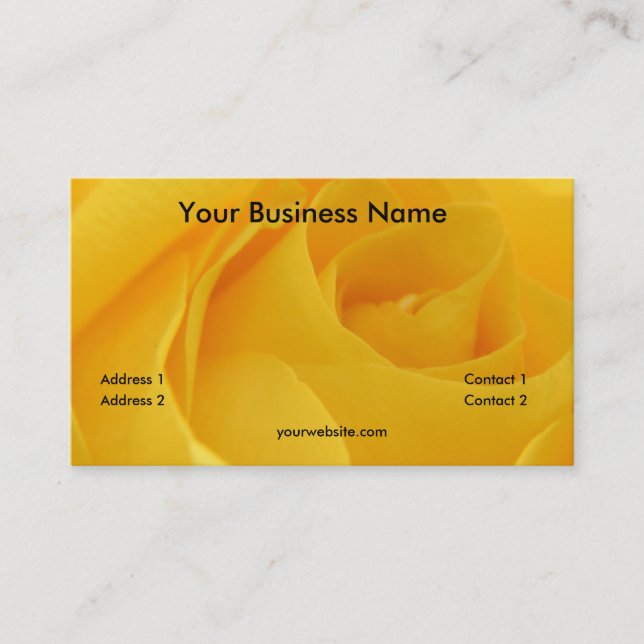 Yellow Rose Business Card (Front)