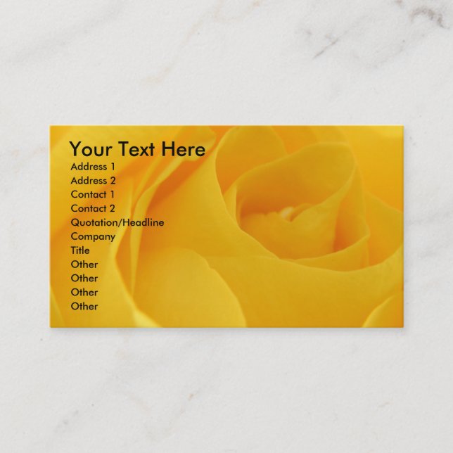 Yellow Rose Business Card (Front)