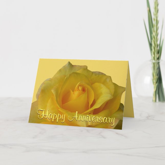 Yellow Rose Card Flowers Custom Greeting Cards (Front)