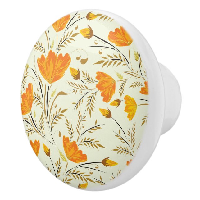 Yellow rose ceramic knob (Right)