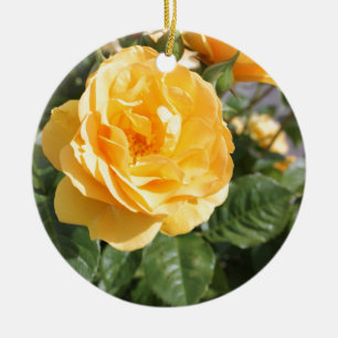 Yellow Rose Ceramic Ornament