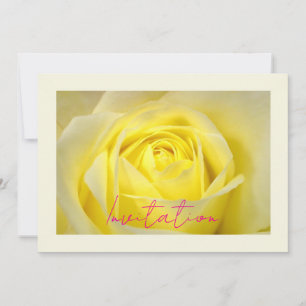 Yellow Rose Closeup Invitation