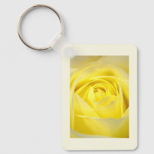 Yellow Rose Closeup Key Ring
