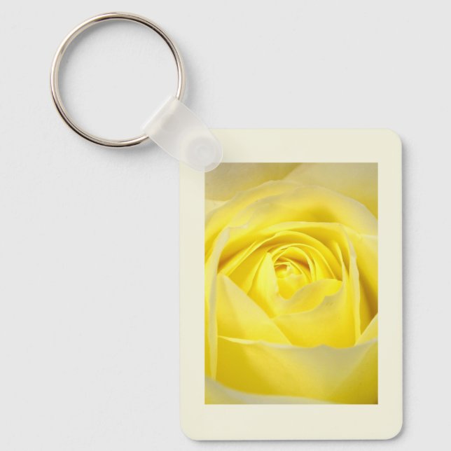 Yellow Rose Closeup Key Ring (Front)