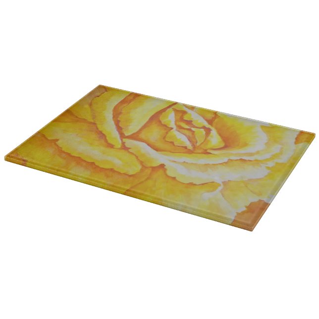 Yellow Rose Cutting Board (Corner)