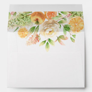 Yellow Rose Floral Baby Shower Return Address Envelope