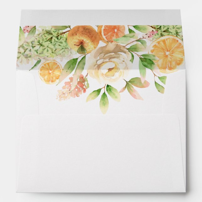 Yellow Rose Floral Baby Shower Return Address Envelope (Back (Bottom))