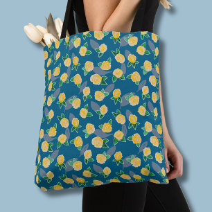 Yellow Rose Floral Botanical  Tote Bag