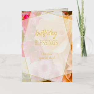 Yellow Rose Floral Garden Birthday Foil Holiday Card
