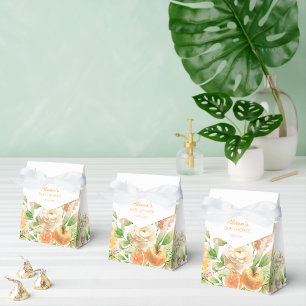 Yellow Rose Floral Greenery Girl Baby Shower Favour Box