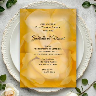 Yellow Rose Floral Post Wedding Brunch Invitation