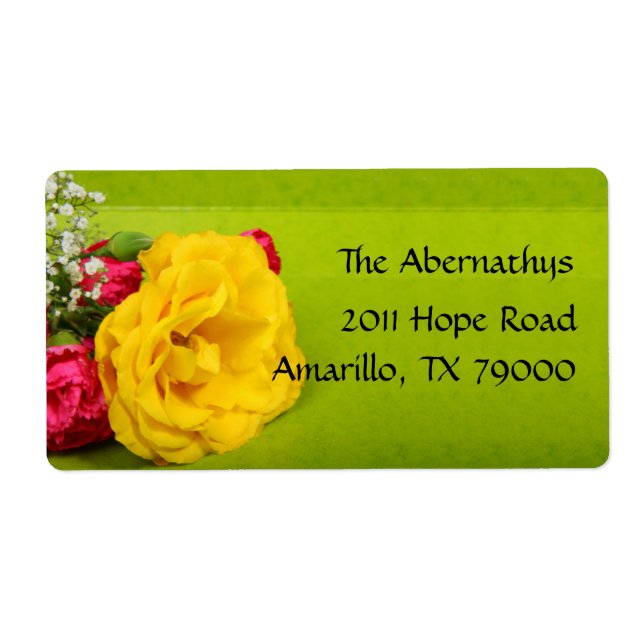 Yellow Rose Floral Shipping Label (Front)