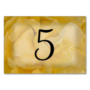 Yellow Rose Floral Table Numbers