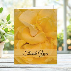 Yellow Rose Floral Thank You Card