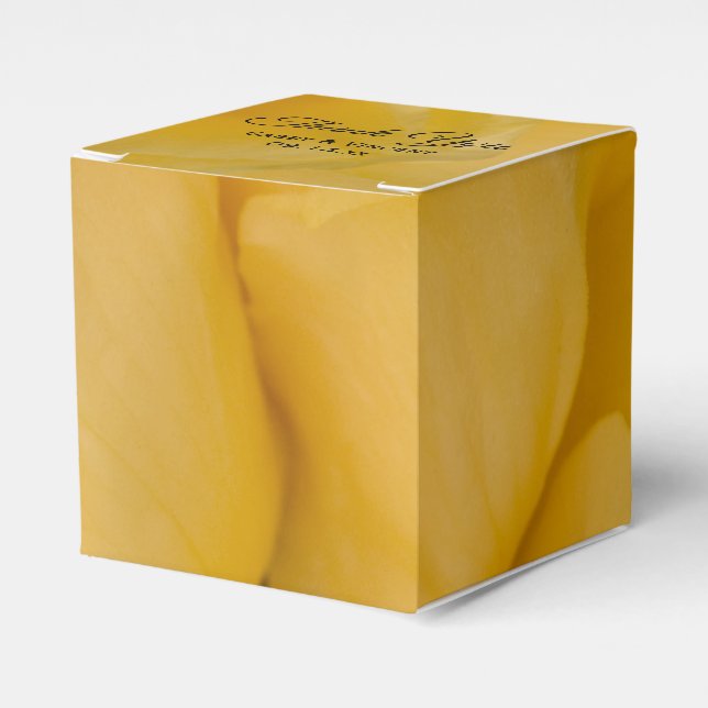 Yellow Rose Floral Wedding Favour Box (Front Side)
