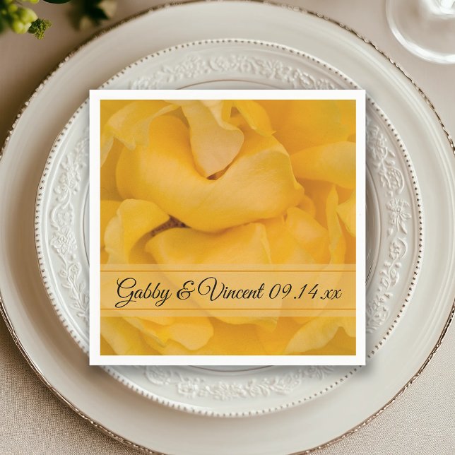 Yellow Rose Floral Wedding Napkin (Creator Uploaded)