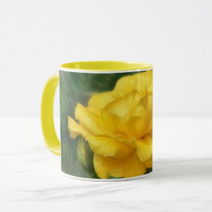 Yellow Rose Flower Art Mug Cup