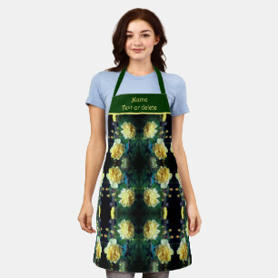 Yellow Rose Flower Art Pattern Personalised Apron