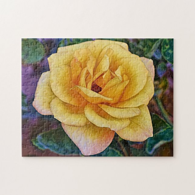 Yellow Rose Flower Art Puzzle (Horizontal)