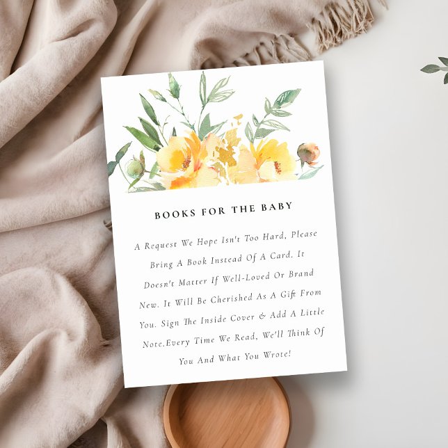 Yellow Rose Flower Bunch Books for Baby Shower Enclosure Card (Creator Uploaded)