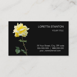 Yellow rose flower business card