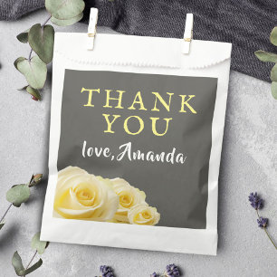 Yellow Rose Flower Floral 80th Birthday Favour Bag