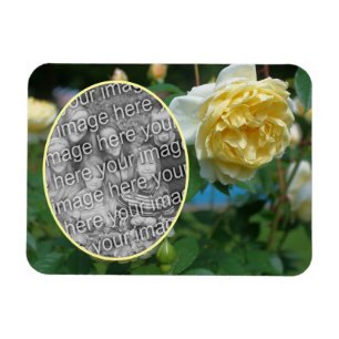 Yellow Rose Flower Frame Create Your Own Photo Magnet
