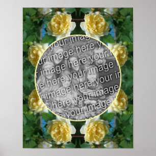 Yellow Rose Flower Frame Create Your Own Photo Poster