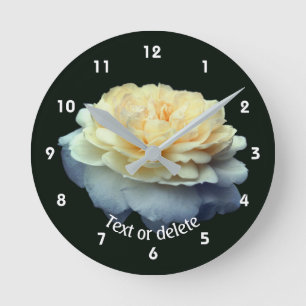 Yellow Rose Flower In Bloom Personalized Round Clock